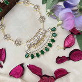 Vriksham Elegant Kundan Bridal With Green Beads AD Stones Neckpiece-Green-G20398
